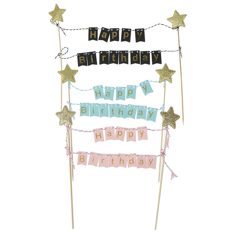 0 9 номер Топпер для торта С Днем Рождения кекс топперы флаг баннер день рождения