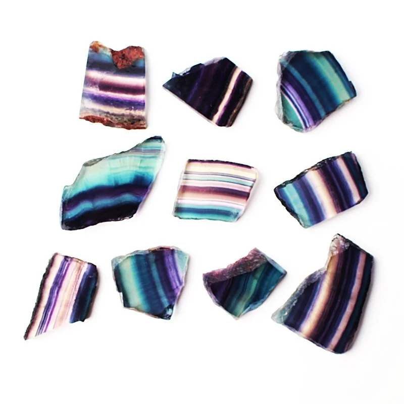 Оптовая продажа натуральный цветной Радужный флюорит кулон отверстие