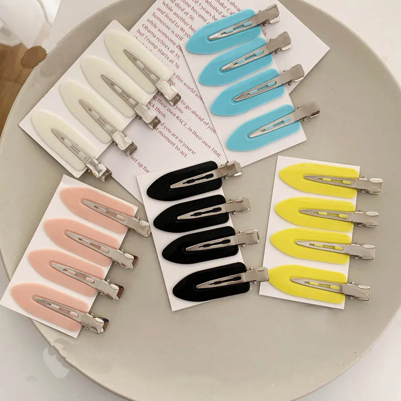 4 шт. бесшовные заколки для волос с челкой |