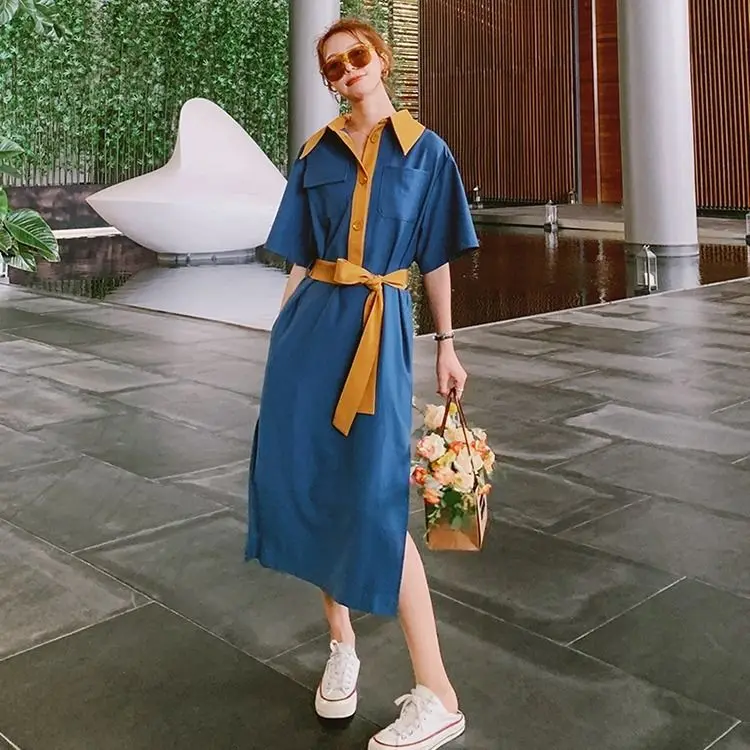 

women dresses summer 2021 Dress women's mid-length new style was thin French retro Mori style bellflower skirt