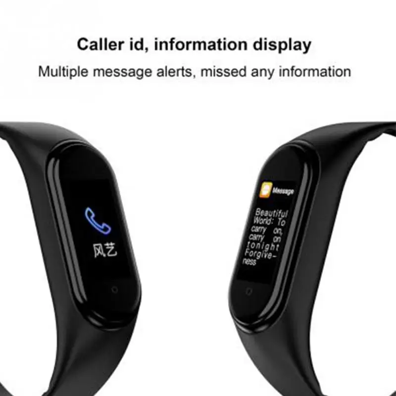 Умный Браслет M4, спортивный браслет, Bluetooth, пошаговый счетчик, водонепроницаемый, легкий, фитнес, цветной экран, сообщение, Push