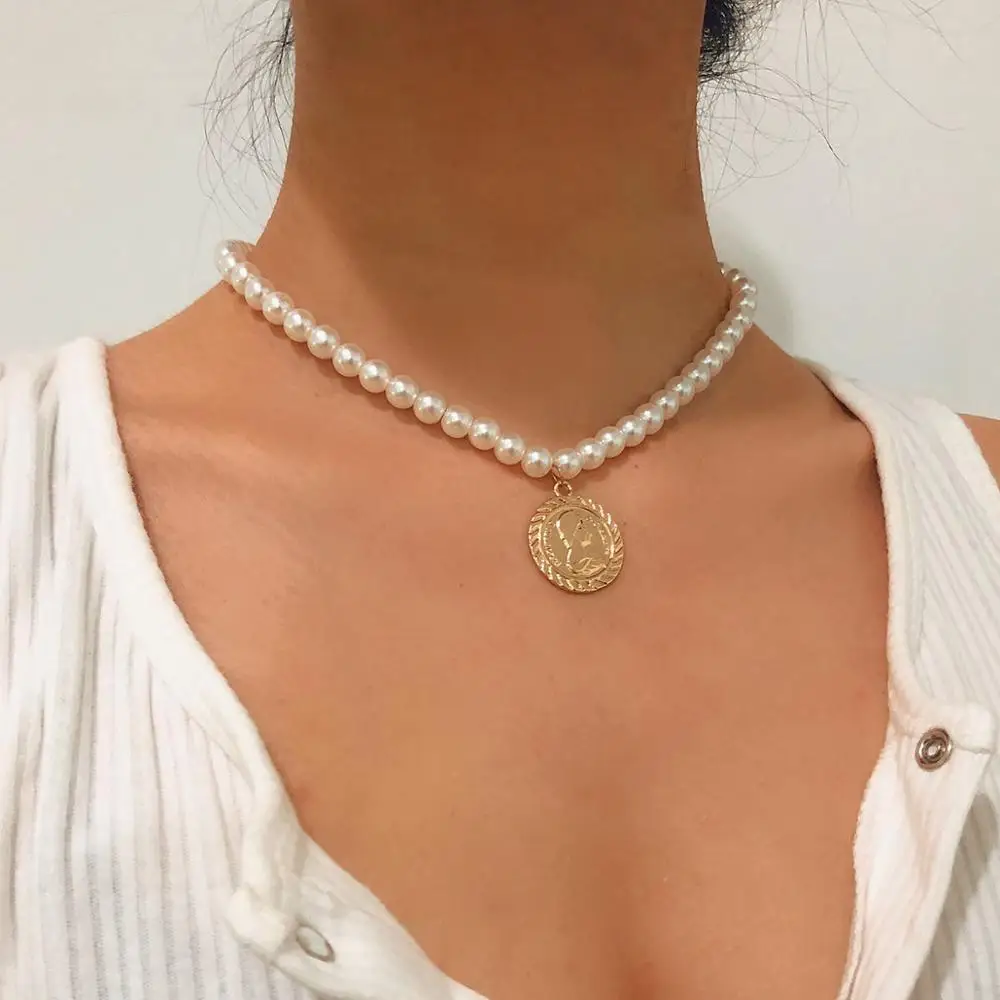 Готическое ожерелье с жемчугом и бусинами в стиле барокко для женщин свадебное