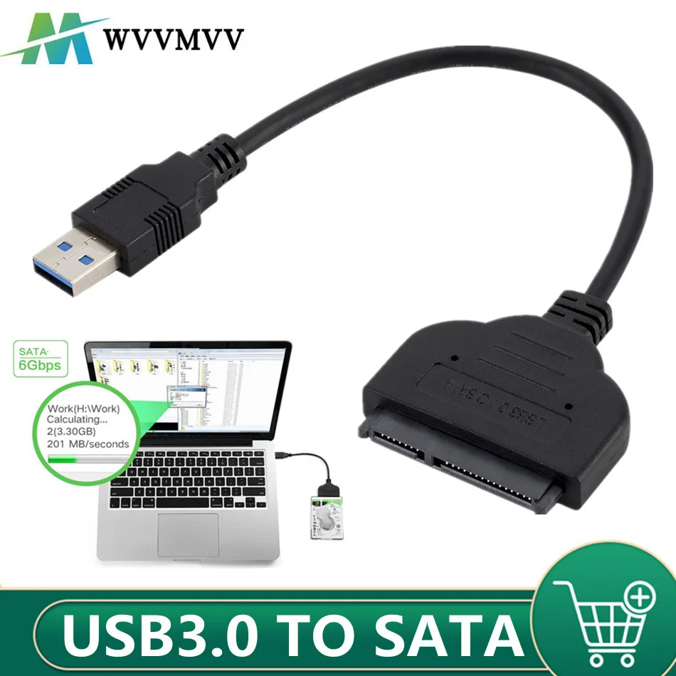 Кабель SATA к USB 3.0 поддержка 2 5-дюймового внешнего SSD HDD-адаптера жесткий диск