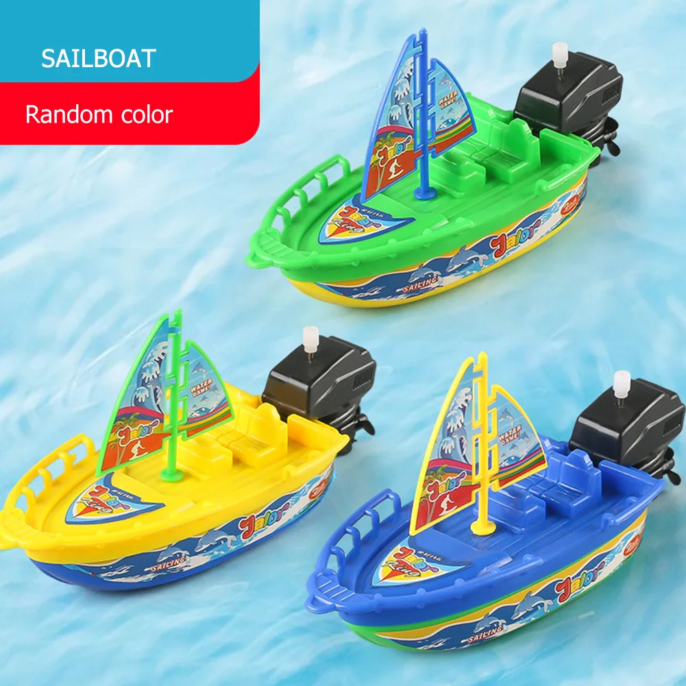 

Wind Up Clockwork Float In Water Speed Boat Ship Children Bath Toys Random Color Kids Pool Swimming Bathtub Bath Toys