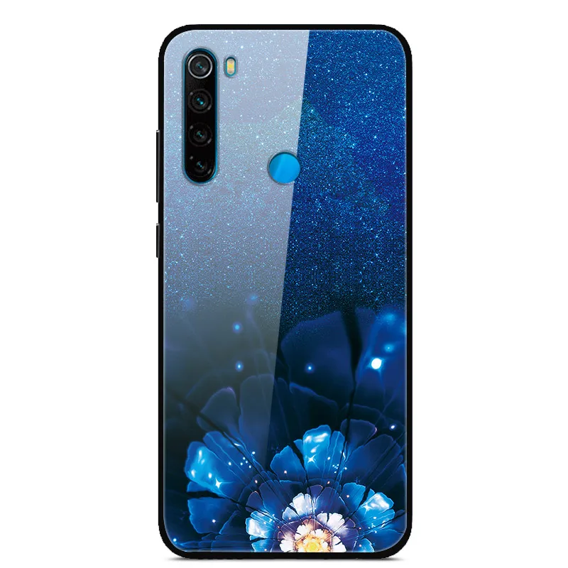 46 Для Xiaomi Redmi Note 8 T чехол из закаленного стекла жесткий чехол для телефона для Xiaomi Redmi Note 8 T Задняя крышка Redmi Note8T 8 T мягкий бампер - Color: 46