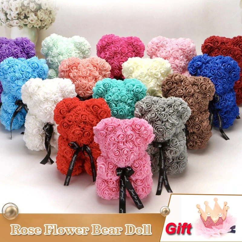 Горячая Распродажа пенопластовый медведь из роз плюшевый кукла ручной работы