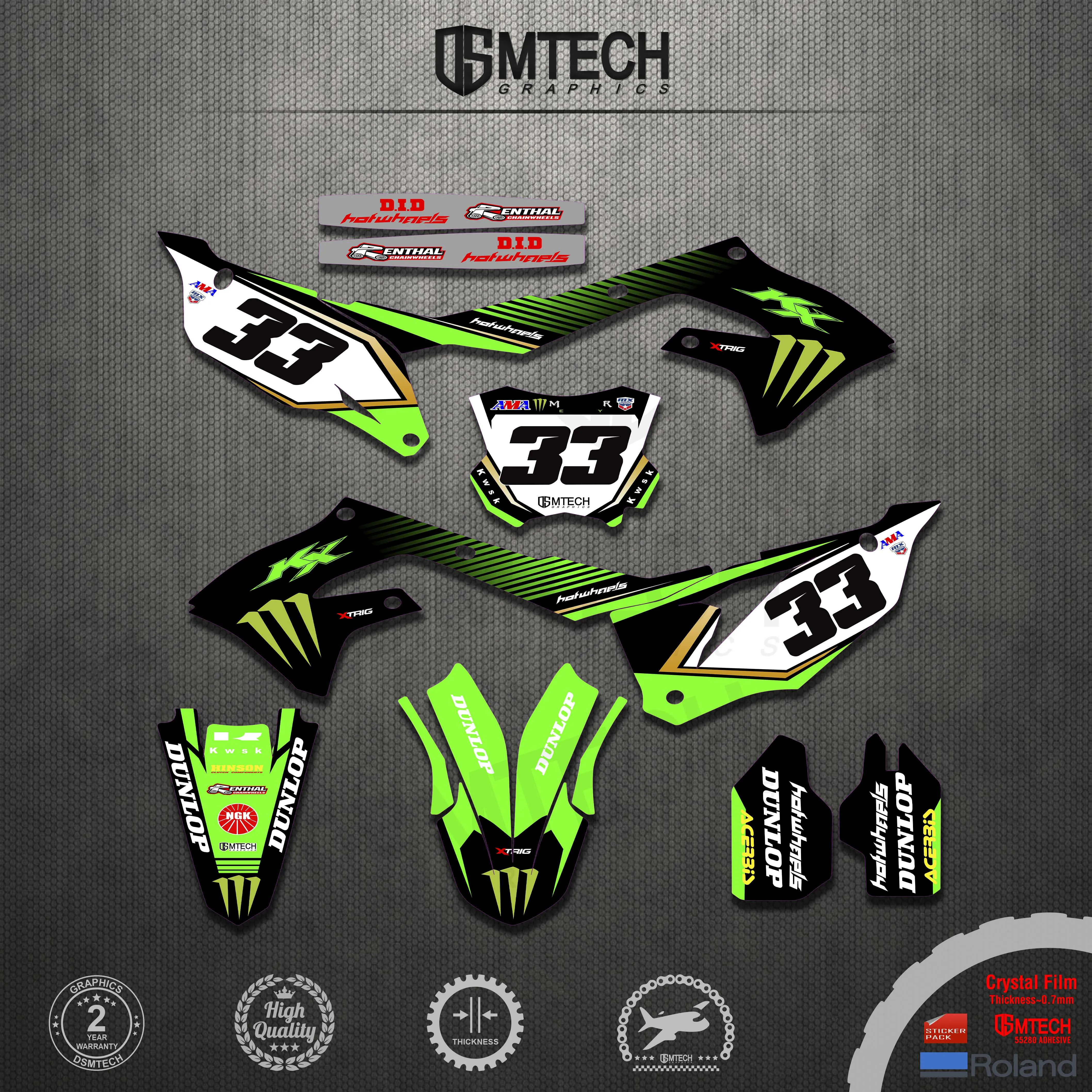 DSMTECH  Motorcycle Decals Stickers Graphics Kits For Kawasaki 2019 2020 2021 KXF450  2021 2022 KXF250