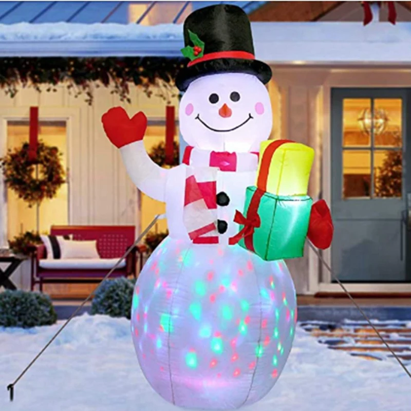 

Christmas Inflatable Snowman LED Light Xmas Toy New Year Household Parties Ornament Lighting Outdoor Decorations