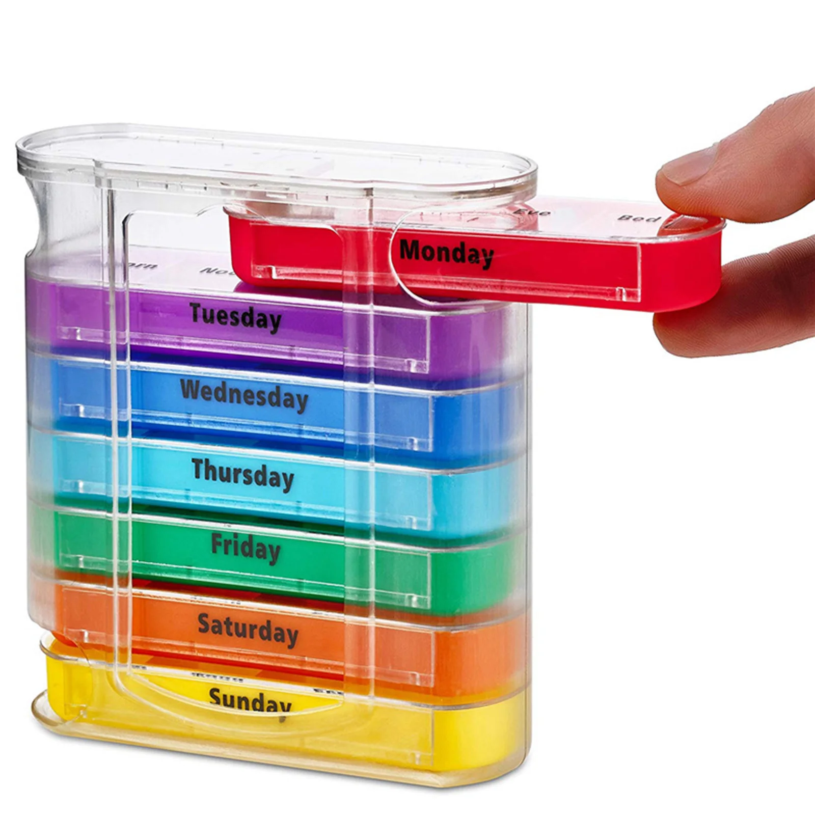

7 Days Week Pill Box Portable pills Storage Drawer Type 28 Grids Medicine tablet Dispenser Case Vitamin Organizer for Travel