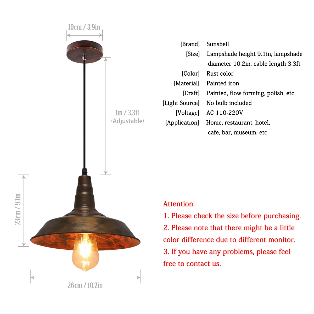 Пан крышка люстра Ржавчина Цвет Ретро чердак подвесной светильник бра ветхое
