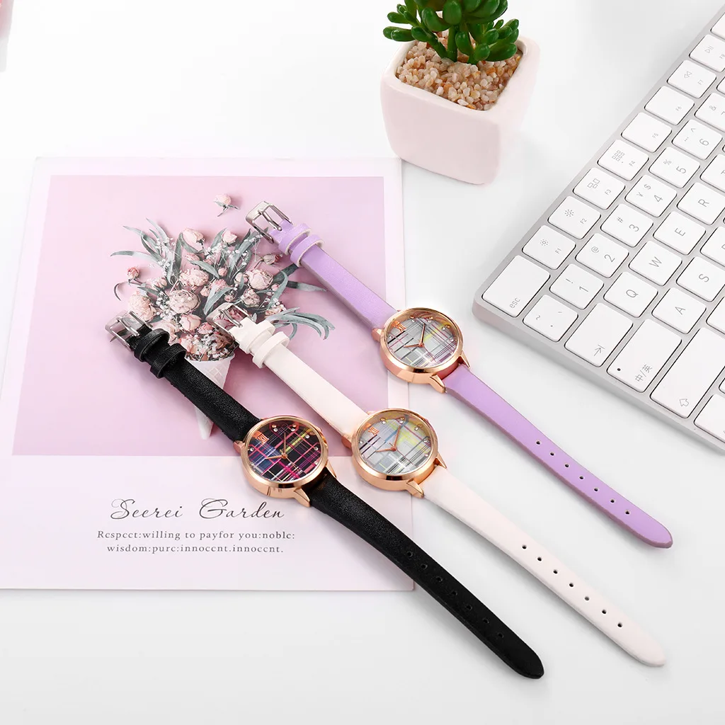 

2020 New Unique Women Watches Fashion Crystal Women Watch Leather Band Ladies Watch Women Dress Clock Reloj Mujer Zegarek Damski