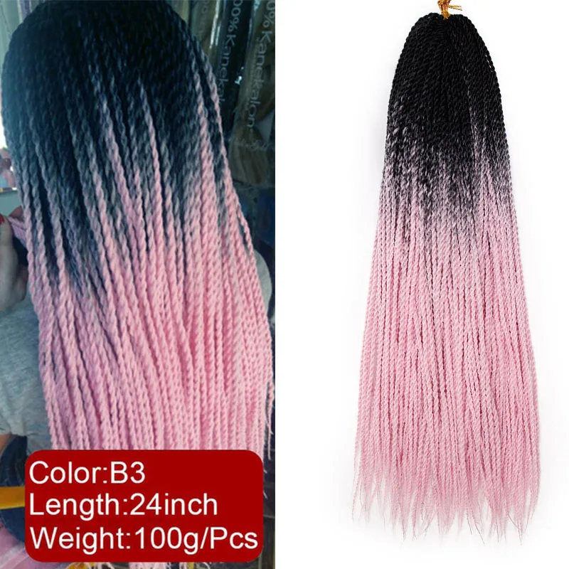 AISI BEAUTY Ombre Senegalese завивка, плетение волос 14 18 24 дюймов Синтетические косички для наращивания крючком наращивание волос Черный Коричневый Женский