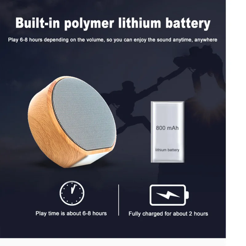 Портативный Bluetooth динамик поддержка TF AUX USB бас зерно аудио подарок домашний