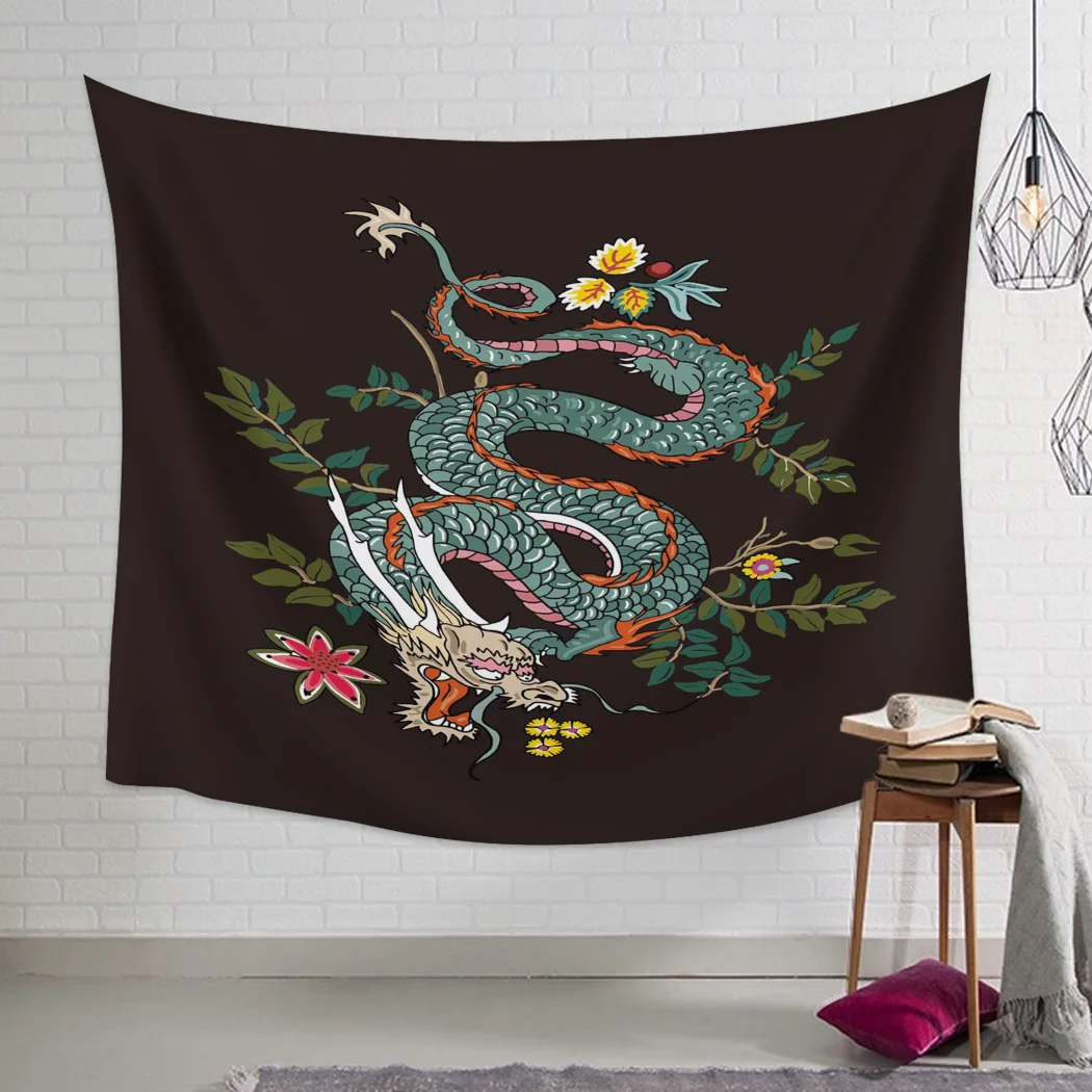Настенный Гобелен для спальни Art Dragon Flower Green настенный гобелен домашнего декора |