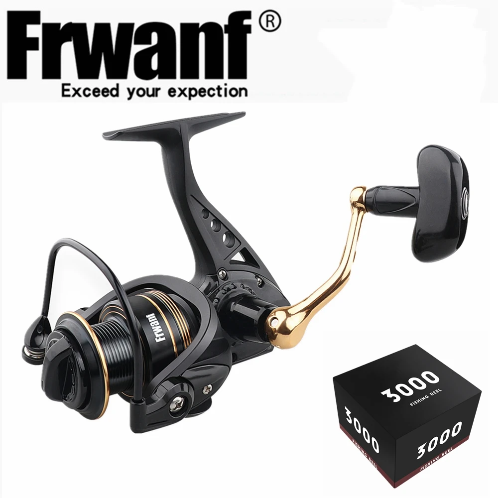 

Frwanf 2000-7000H Spinning Reel 4BB smooth Aluminum5.0:1 Seawater/Freshwater Metal Spool Fishing Reel Boat Reel Gear Ratio