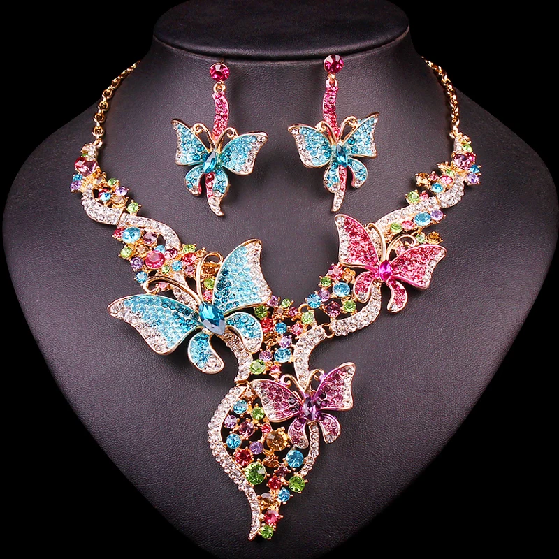 Индийские свадебные ювелирные наборы свадебное ожерелье серьги для невесты