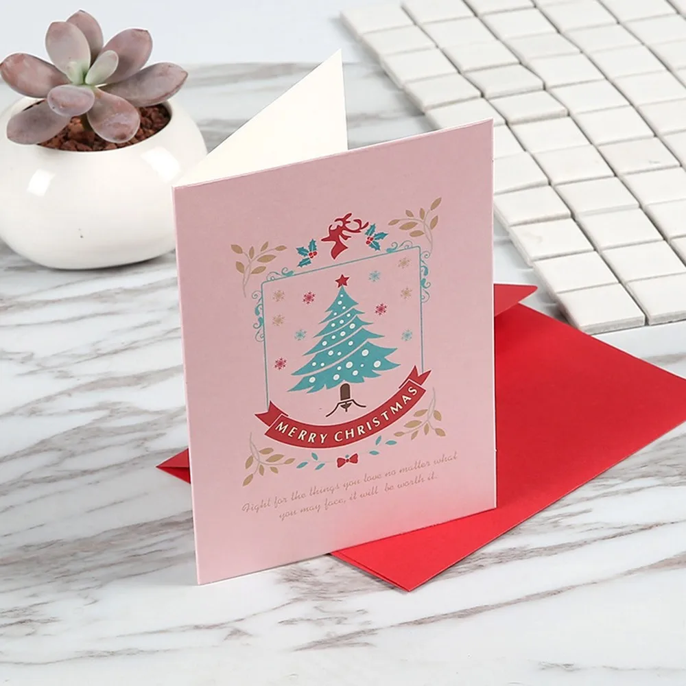 Творческий мультфильм благословение карты Рождественские открытки с Конверты