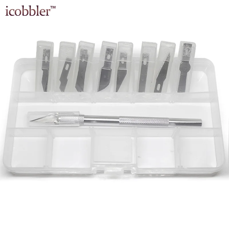 40 Pcs Blade Set Carving Knife Rubber Phone Film Knifes Pen Sharpener Paper Cutting Wood Leather Tools Hand Model Knives | Инструменты