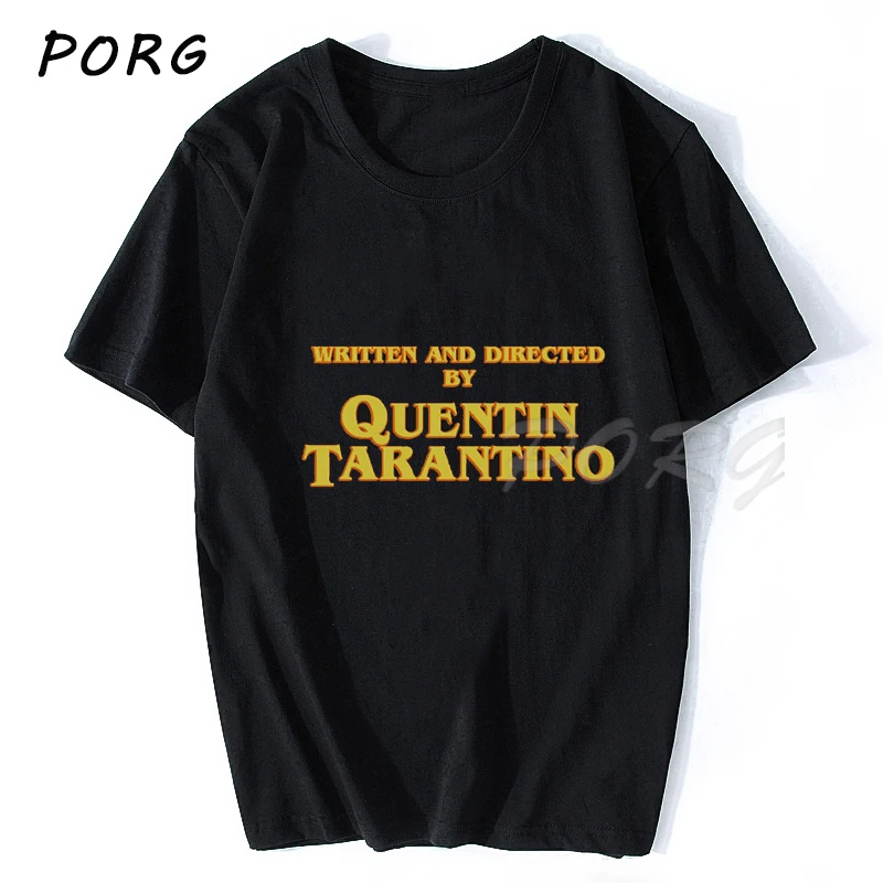 

Written and Directed T-Shirt Quentin Tarantino Graphic Pulp Fiction Casual O-Neck High Quality Funny Tops Clothing Letter Tshirt