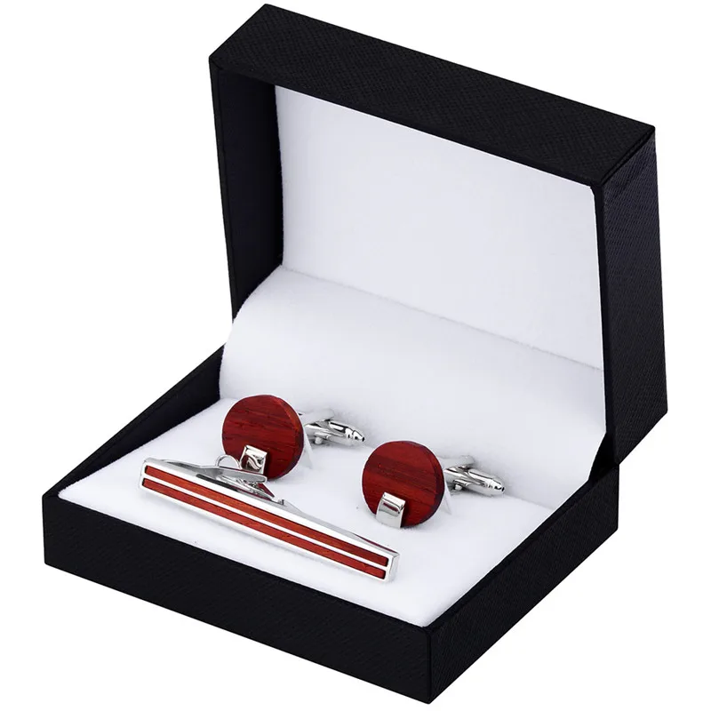 Brangdy high-end men and women mahogany tie clip cufflinks solid wood collar men's French shirt set Christmas | Украшения и