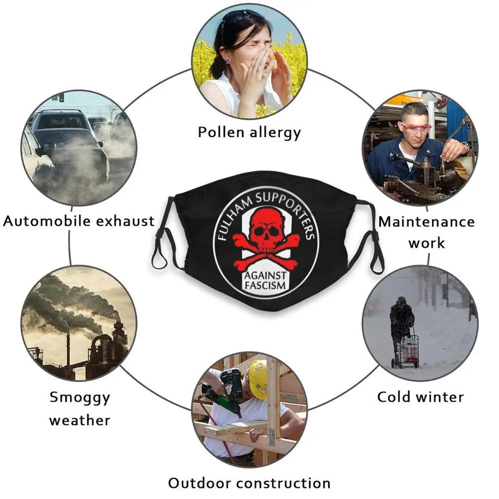 Фулхем сторонники против печати моющийся фильтр евро футбольные лиги маска