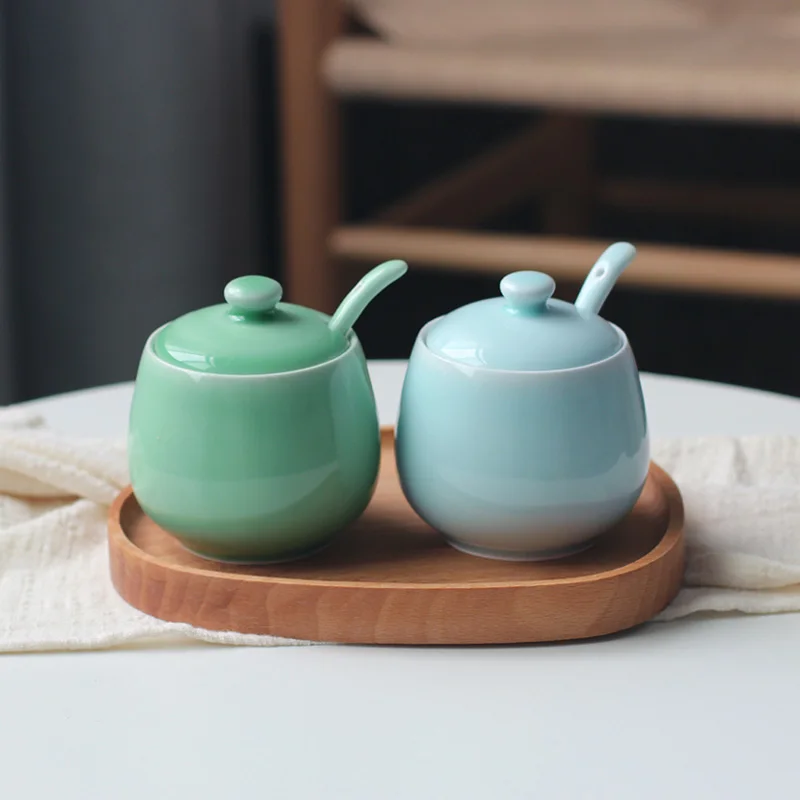 Кухня хранения керамики банки приправа банка для специй коробка набор бутылка