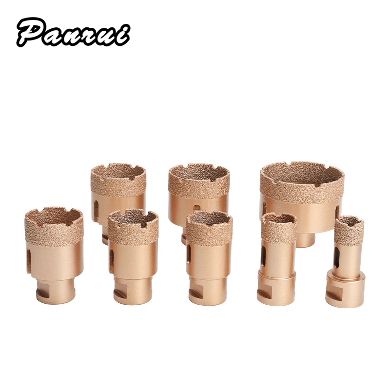 Free shipping 8 PCS/set of M14 threaded dry vacuum welded diamond drill core position marble tile hole saw set