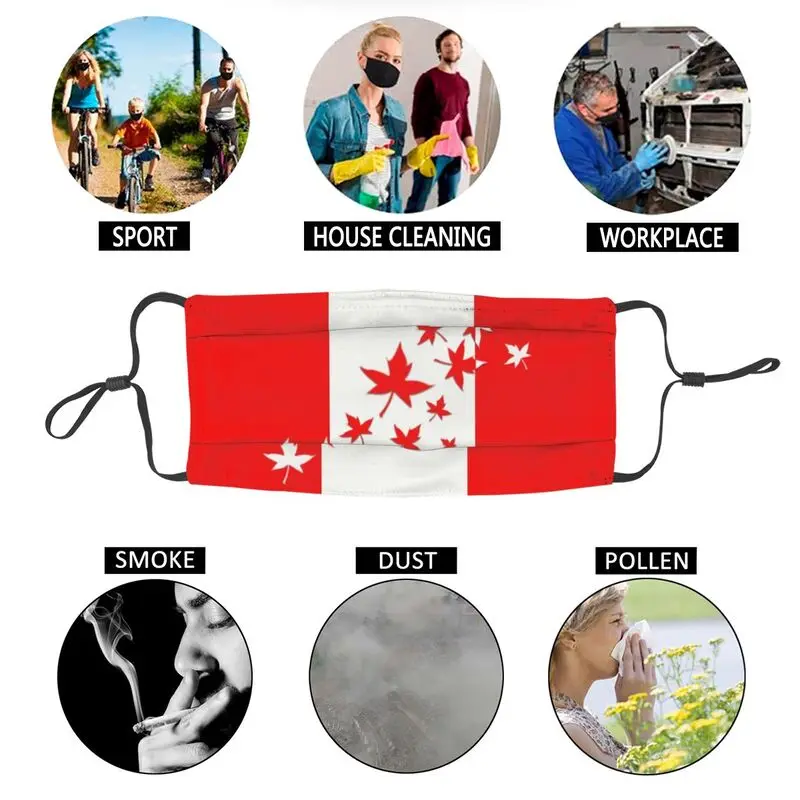

Canada Flag Breathable Mouth Face Mask Men Anti Dust Mask Custom Design Protection Cover Respirator Mouth Muffle