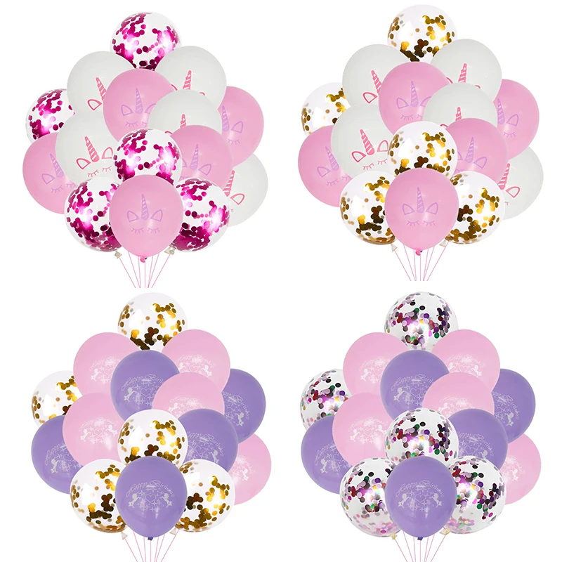 15 шт. праздничные шарики с единорогом на день рождения/воздушные шары рождения