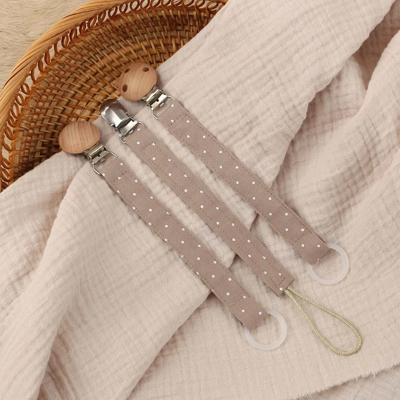 

Infant Dummy Pacifier Clips Cotton Linen Wave Point Country Style Soother Holder Nursing Teether Dummy Clip Nipple Holder Baby P