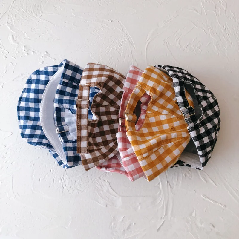 Детская шапка для мальчиков и девочек в Корейском стиле аксессуары клетку