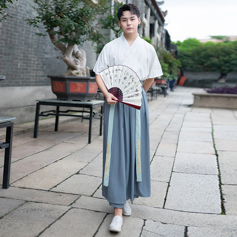 Классический танцевальный костюм Мужской Hanfu для народного фестиваля женская