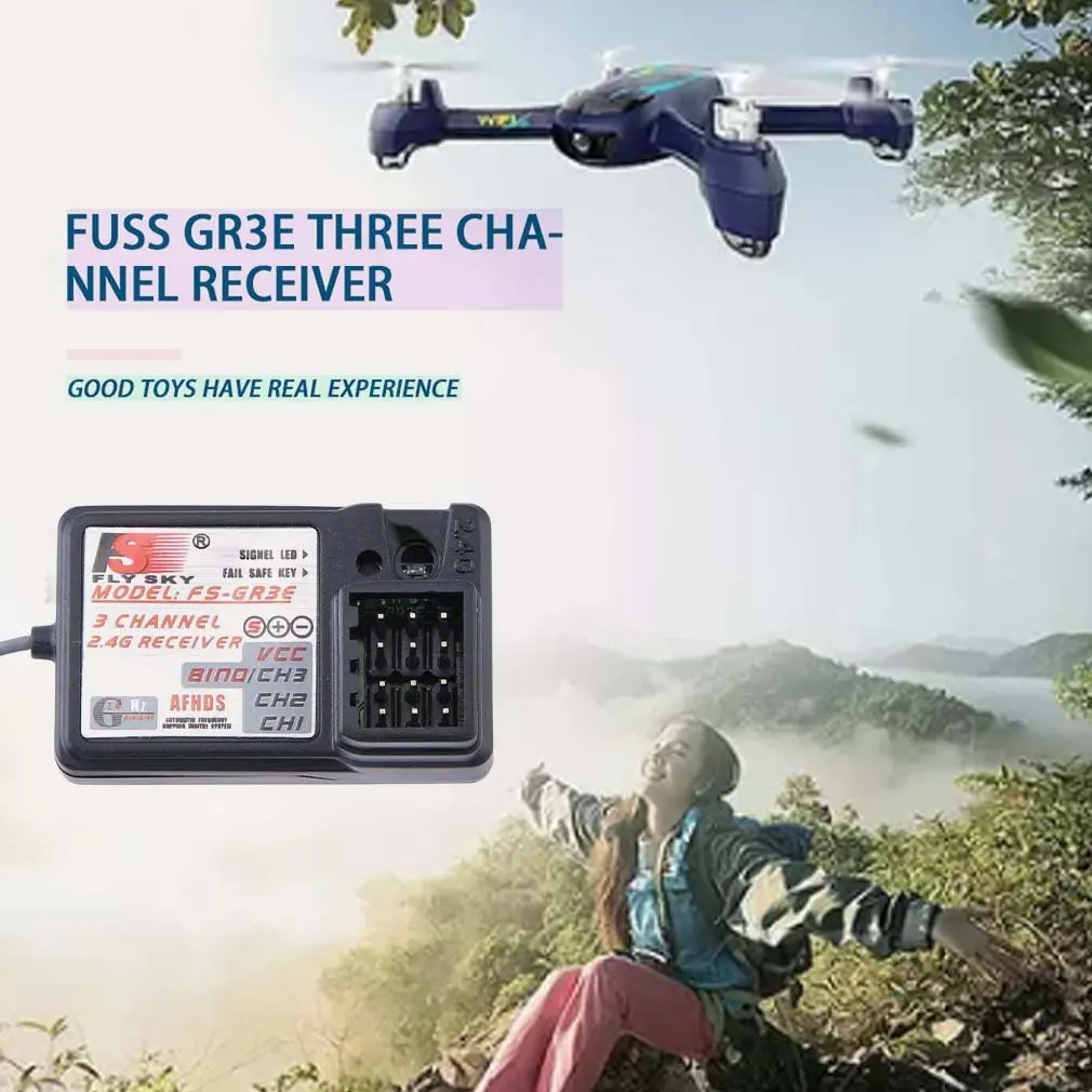 

High Efficiency The Standard FS-GR3E 2.4Ghz 3-Channel Receiver For Rc Car Auto Boat Supplies Included Out Of Control Protect