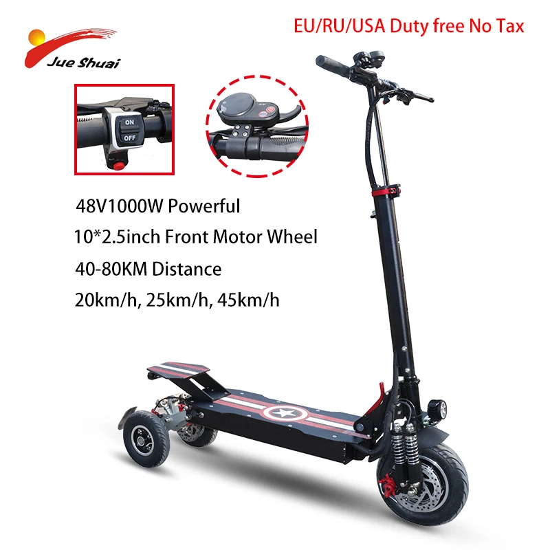 48V1000W Электрический скутер 3 колеса E 10 дюймов 36V 500W 800W переднее мотор для