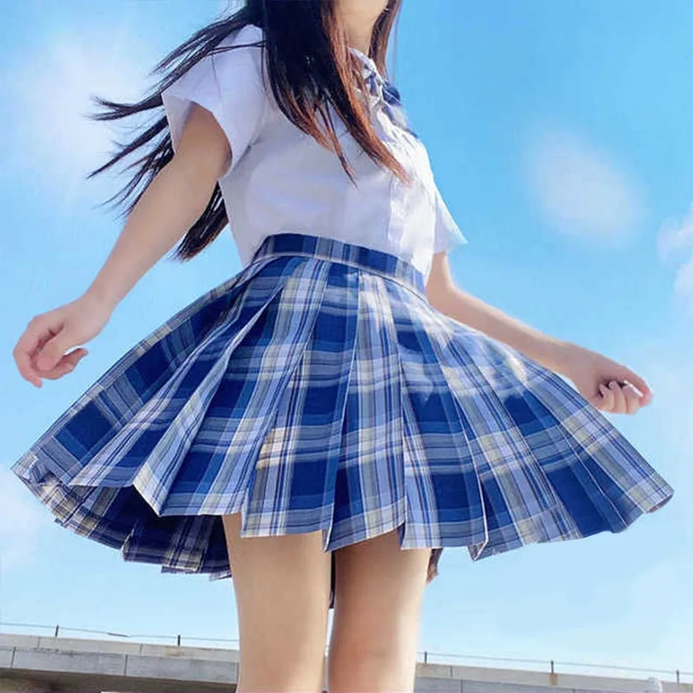

Oeak Women High Waist Plaid Pleated Skirt Summer Woman Mini Skirt Harajuku Japan Style Fashion Cute Kawaii Skirts For Girls