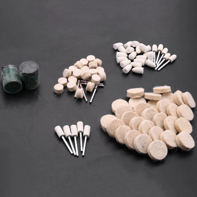 

90Pcs Soft Felt Polishing Buffing Clean Wheel Kit For Rotary tools