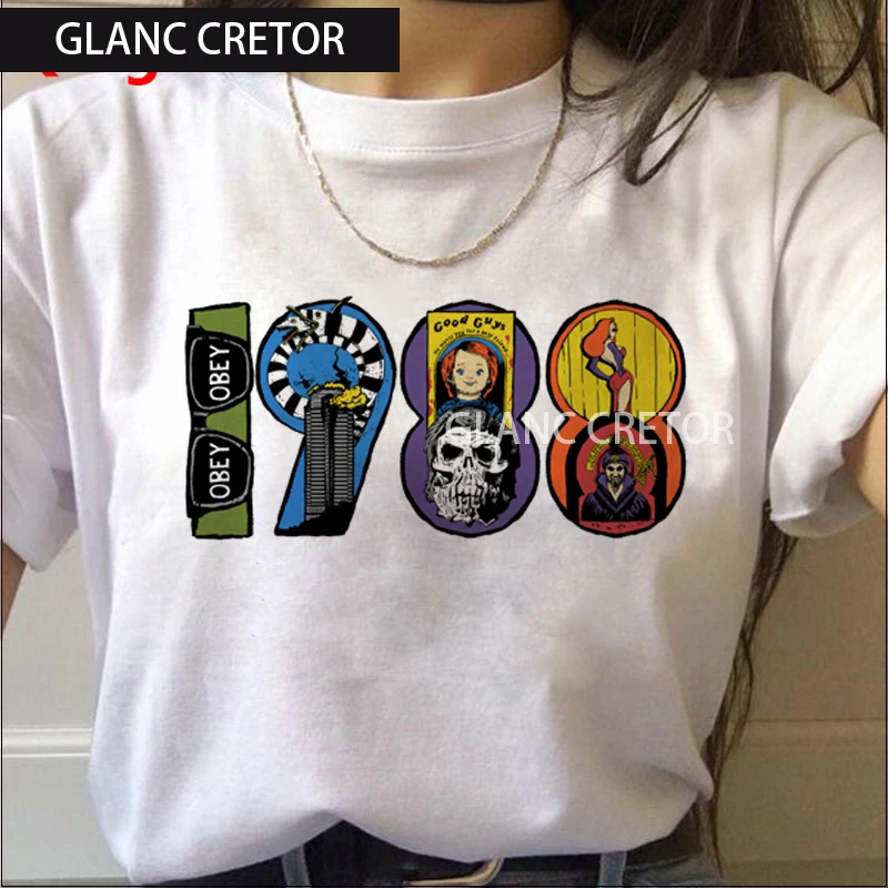 

Horror Chucky Ullznag Funny Cartoon T-shirt Casual Streetwear T Shirt Graphic Top Tee Female Harajuku Graphic Tshirt Women Anime