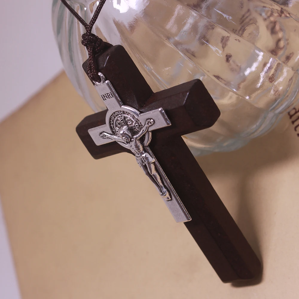 

Catholic Wood Cross Wooden Cross Christian Retro Jewelry Jesus On Cross Catholic Gift Antique Wooden Cross Pendant Pesebre Jesus