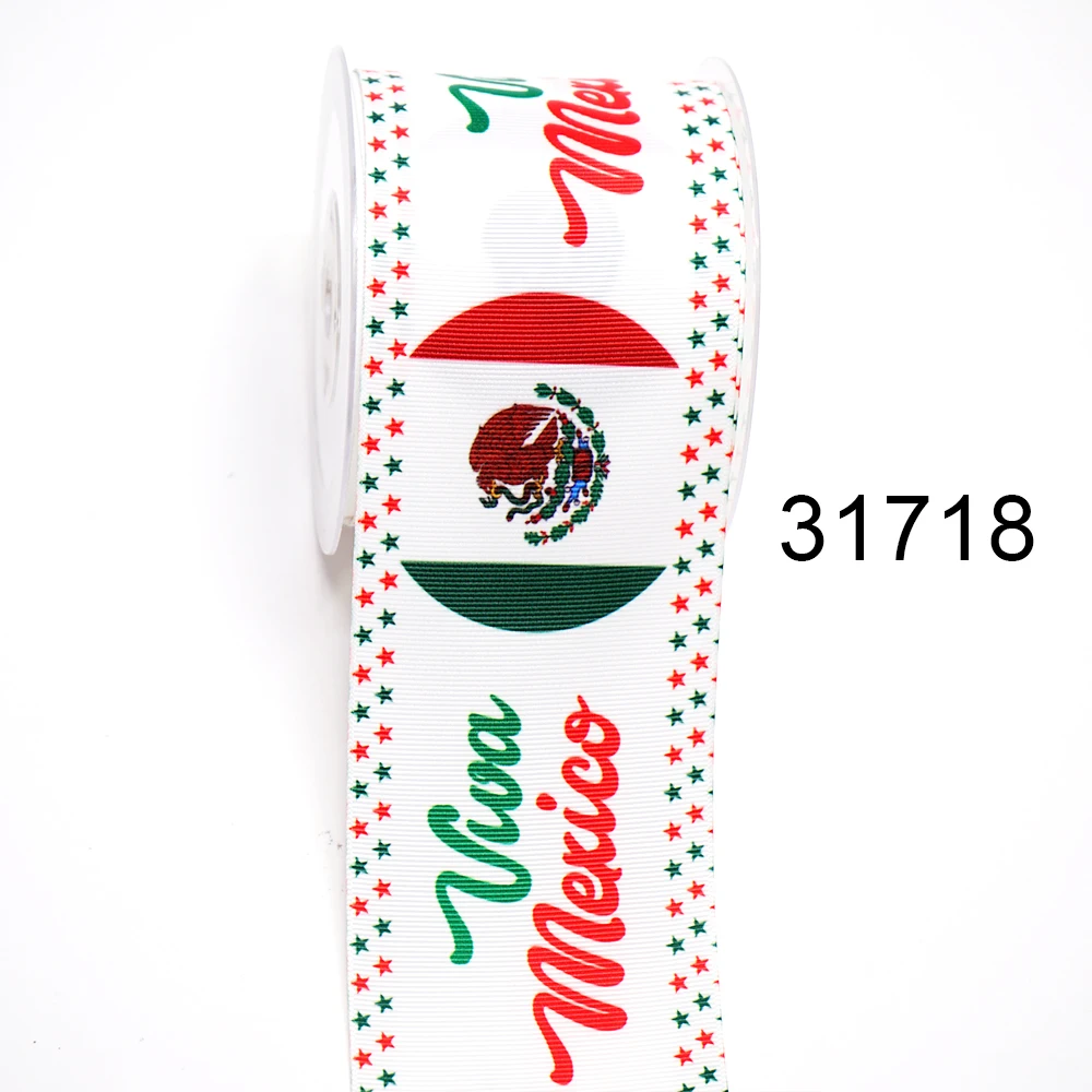 Бесплатная доставка 50 ярдов на размер мексиканская Репсовая лента с принтом 31718 |