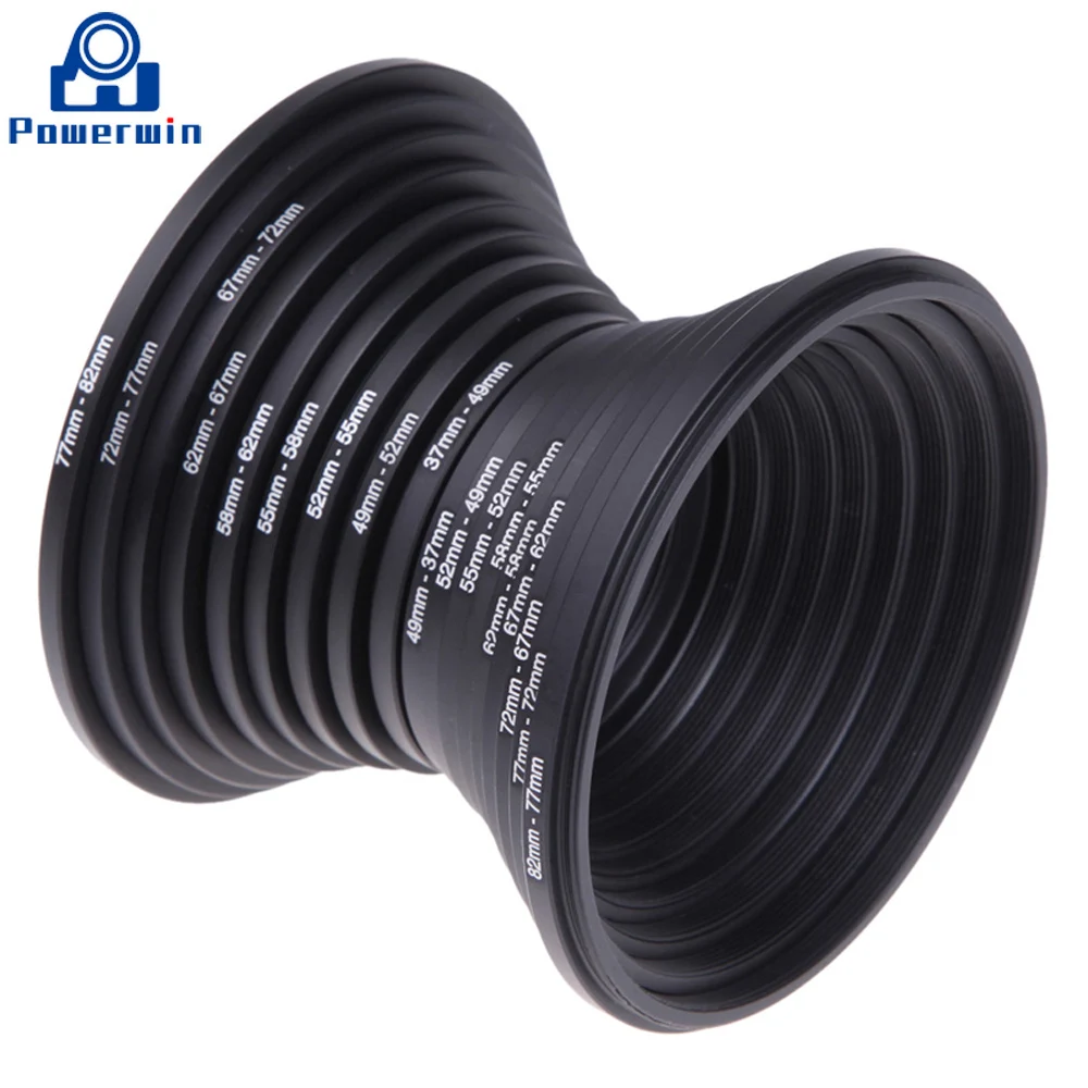 

Powerwin 18pcs set 37-49 77-82mm Lens Filter Ring adapter Step Up/down Rings for Nikon/ Canon/ Sony/ Fuji/ Panasonic DSLR Camera