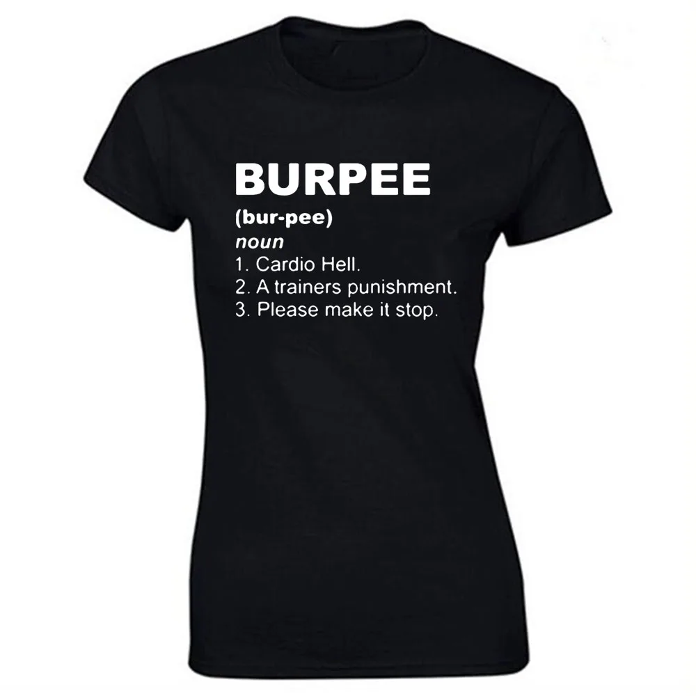 

Burpee Definition Print Cotton Casual Tshirt Women Funny T Shirt for Lady Streetwear Regular Top Tee