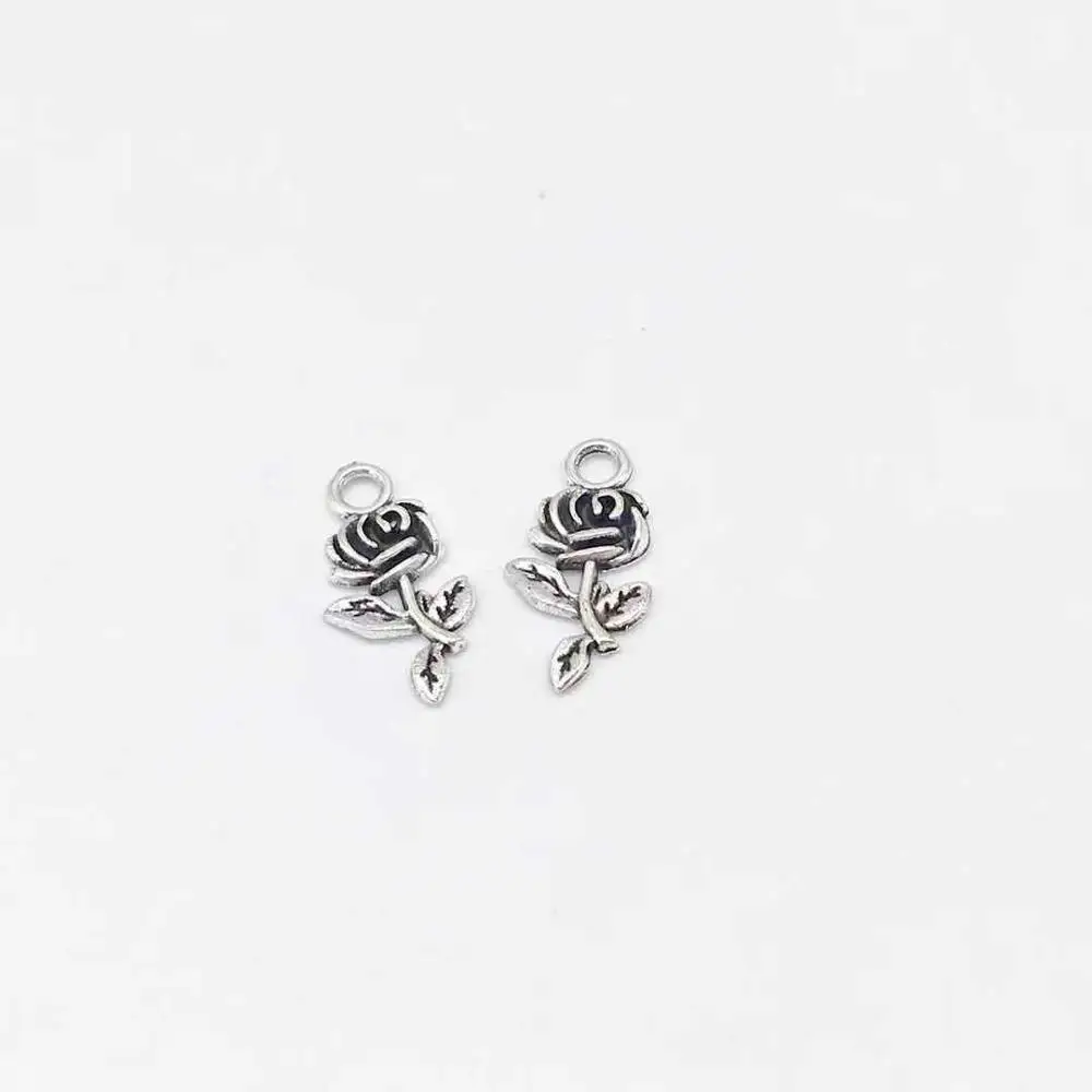 

Fashion 30 pcs alloy Rose flower charms fit DIY hand made necklace earring bracelet charms Jewelry Making accessories
