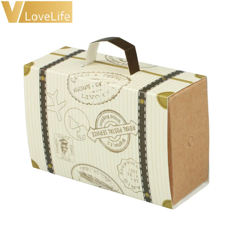 50 шт. свадебные сувениры и подарочные коробки мини-чемодан конфетная коробка для