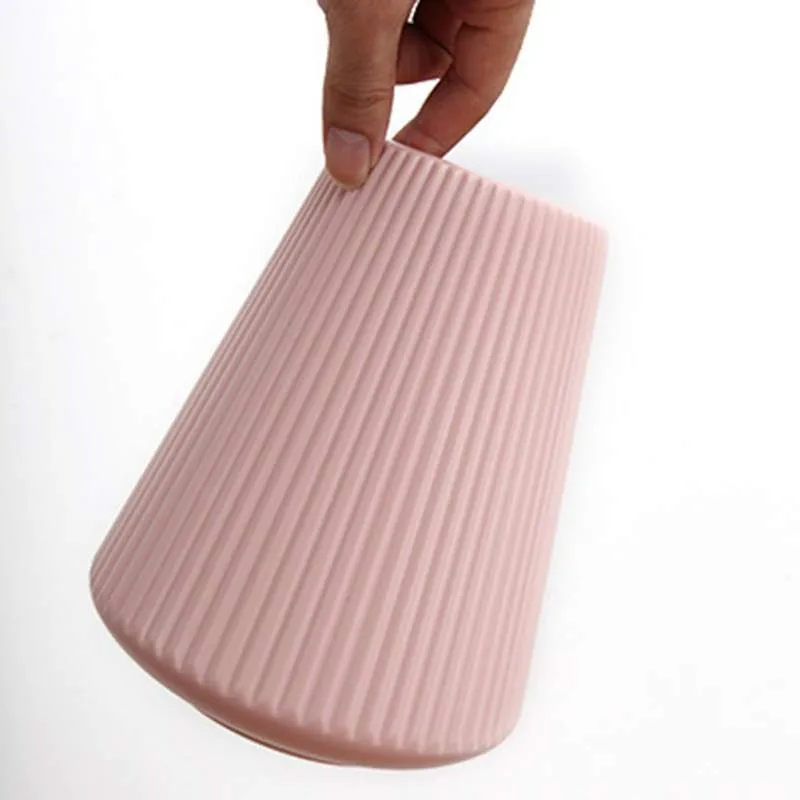 Имитация керамической пластиковой вазы скандинавский молочно белый цветочный