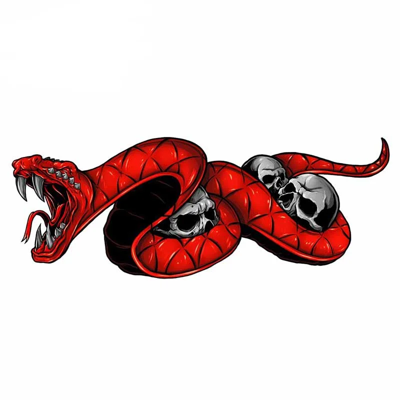 

13cm For Snake Skull Car Accessories Stickers Vinyl Material Decal Car Accessories Creative Sticker Scratch-Proof