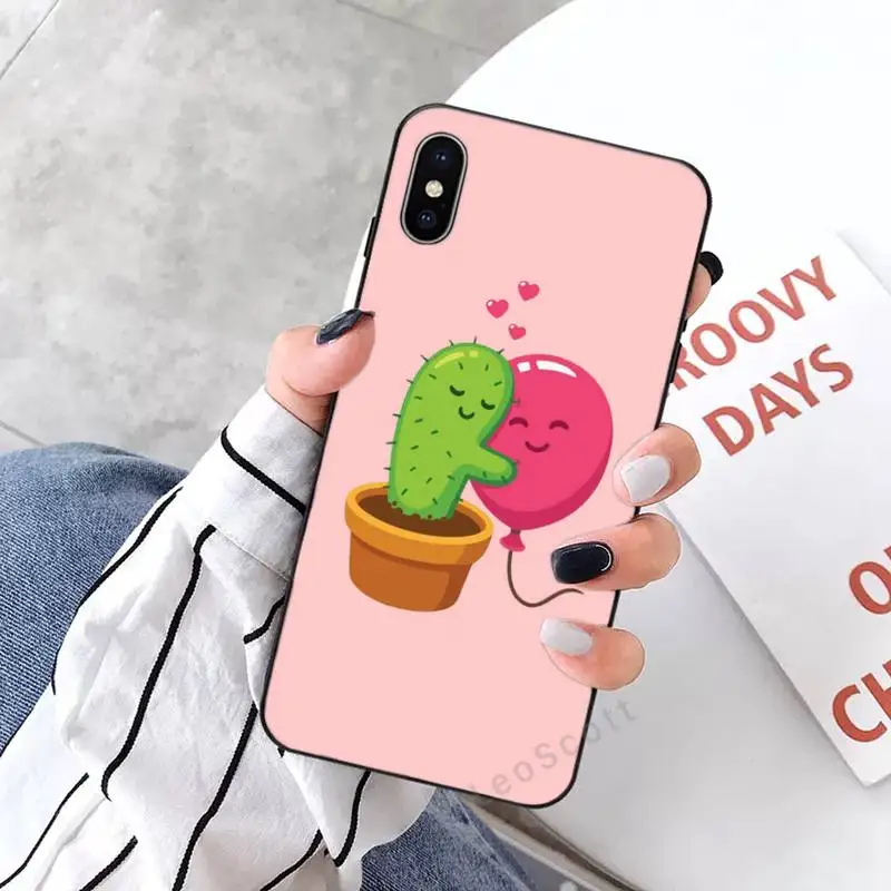 

Cactus cute cartoon planet pattern high quality Phone Case shell for iPhone 11 12 pro XS MAX 8 7 6 6S Plus X 5S SE 2020 XR