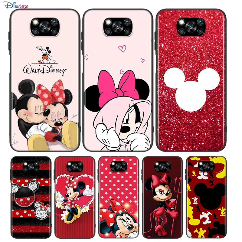 

Red Mickey Minnie For Xiaomi Poco X3 GT NFC M2 X2 F2 F3 M3 F1 Pro Mi Play Mix 3 A3 A2 A1 Lite Soft Phone Case