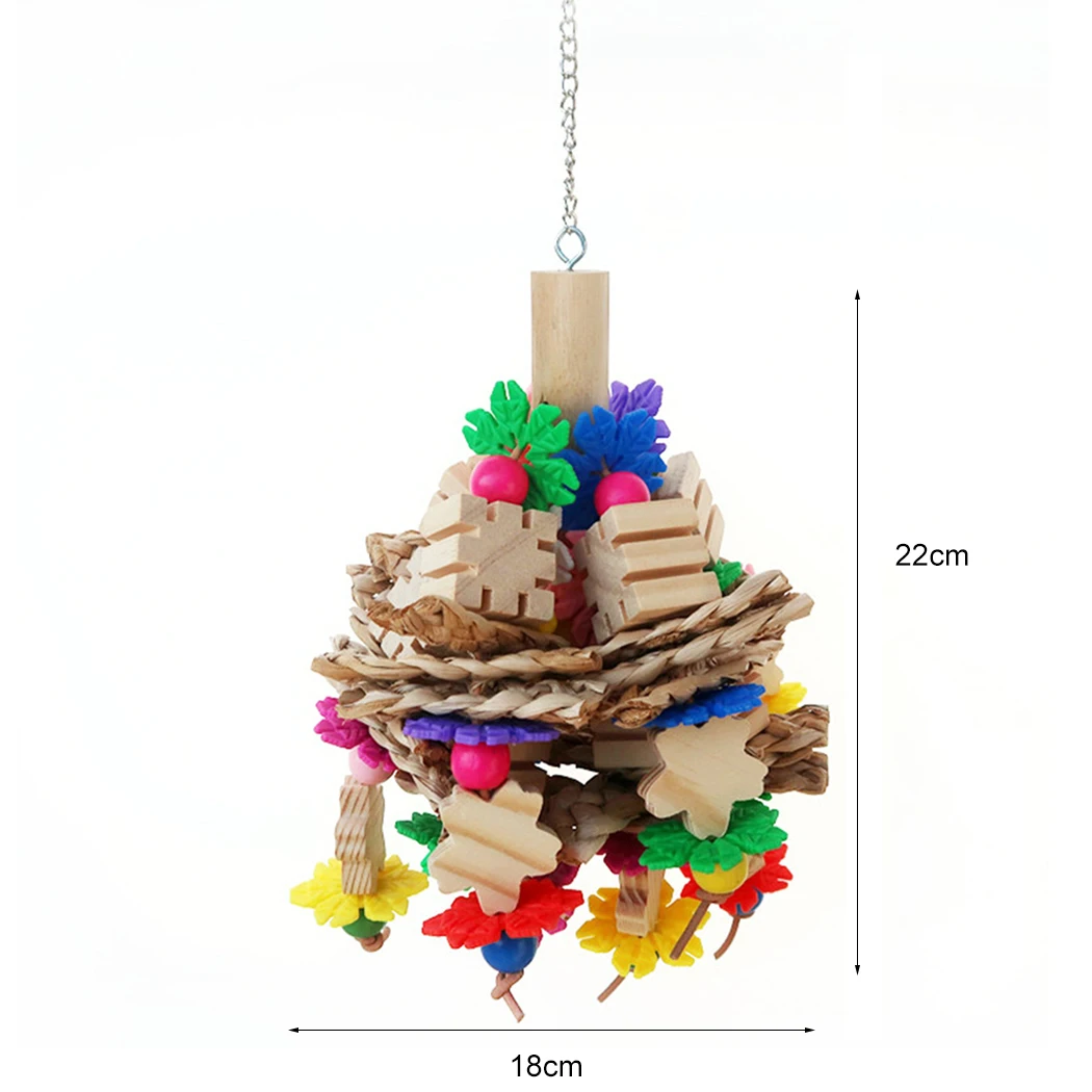 Лидер продаж попугай жевательная игрушка деревянный защита от укусов трава