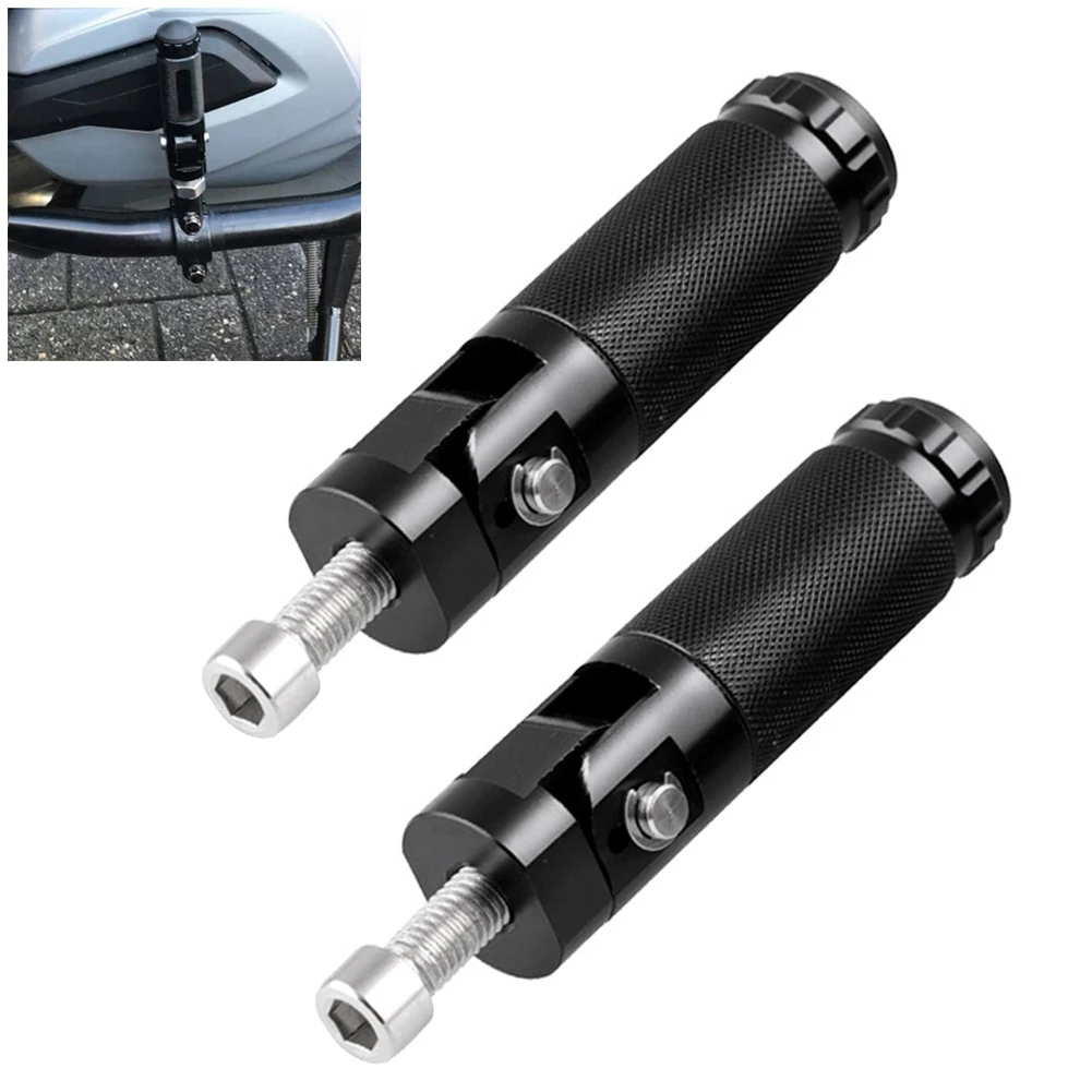 

2pcs Black CNC Aluminum Universal Motorcycle Motor Bike Footrests Footpegs Foot Rests Pegs Rear Pedals Set Parts Accessories