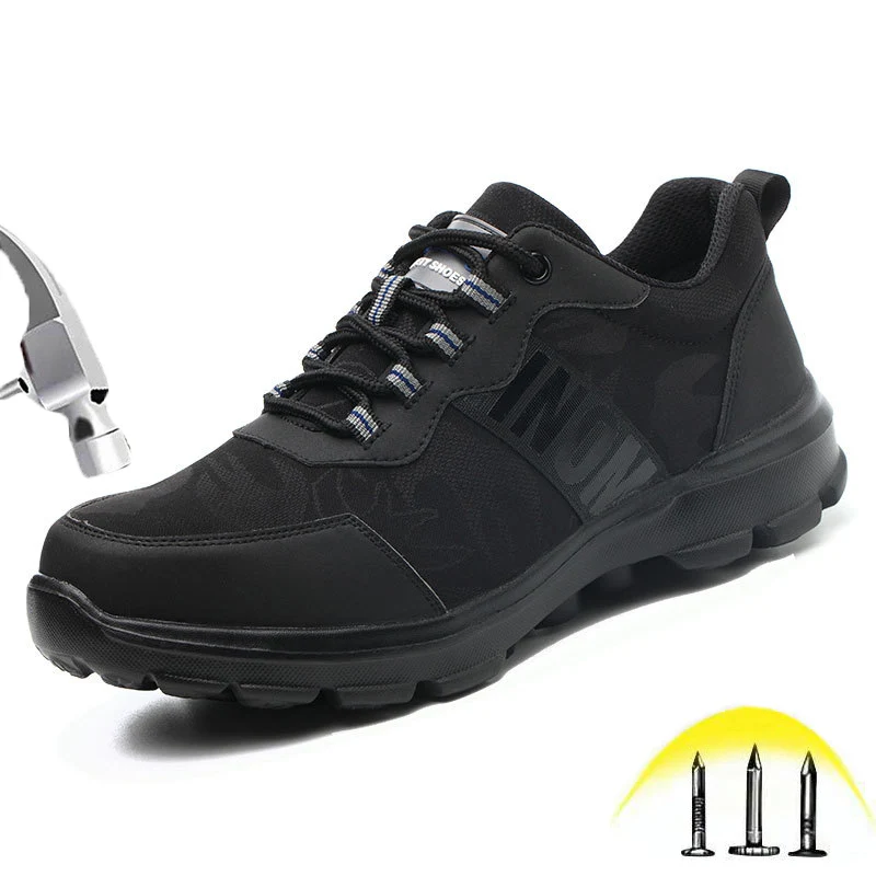 Защитные рабочие ботинки для мужчин со стальным носком устойчивые к проколу